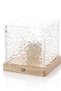 Decorative Square Led Table & Night Lamp – Frosted Glass Design, Natural Wood Base, Warm Light - 5