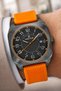 Silicone Cord Steel Case Men's Wristwatch with Calendar and Bracelet Gift Orange Zmdk1216 - 2