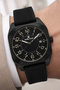 Silicone Cord Steel Case Calendar Men's Wristwatch Wrist Bracelet Gift Black Zmdk1216