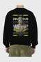 Zeus 4 Mythology Back Printed Black Oversize Sweatshirt Men Women Crew Neck - 2