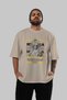 Medusa 2 Mythology Front Printed Beige Oversize T-Shirt Men Women Cotton Crew Neck T-Shirt - 5