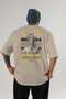 Medusa 3 Mythology Back Printed Beige Oversize T-Shirt Men Women Cotton Crew Neck Tshirt - 2