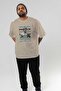 Poseidon 3 Mythology Front Printed Beige Oversize T-Shirt Men Women Cotton Crew Neck Tshirt - 7