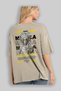Medusa 2 Mythology Back Printed Beige Oversize T-Shirt Men Women Cotton Crew Neck Tshirt - 3