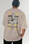 Zeus 3 Mythology Back Printed Beige Oversize T-Shirt Men Women Cotton Crew Neck Tshirt - 6