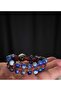 6mm Double Row Lapis Lazuli Natural Stone Handwoven Men's Bracelet (17-19 cm Suitable) - 2