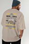 Hera 2 Mythology Back Printed Beige Oversize T-Shirt Men Women Cotton Crew Neck Tshirt - 7