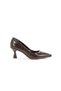 ''Stiletto'' 5 cm Brown Croco Pointed Toe Classic Mouth Goblet Heel New Season - 4
