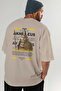 Akhilleus 1 Mythology Back Printed Beige Oversize T-Shirt Men Women Cotton Crew Neck Tshirt - 7