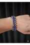 6mm Double Row Lapis Lazuli Natural Stone Handwoven Men's Bracelet (17-19 cm Suitable)