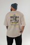 Medusa 4 Mythology Back Printed Beige Oversize T-Shirt Men Women Cotton Crew Neck Tshirt - 4