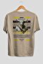 Minotaur 1 Mythology Back Printed Beige Oversize T-Shirt Men Women Cotton Crew Neck Tshirt