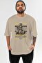 Odysseus 1 Mythology Front Printed Beige Oversize T-Shirt Men Women Cotton Crew Neck Tshirt - 2