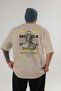 Medusa 4 Mythology Back Printed Beige Oversize T-Shirt Men Women Cotton Crew Neck Tshirt - 2