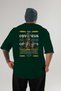 Odysseus 1 Mythology Back Printed Green Oversize T-Shirt Men Women Cotton Crew Neck Tshirt - 2