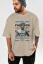 Poseidon 3 Mythology Front Printed Beige Oversize T-Shirt Men Women Cotton Crew Neck Tshirt - 6