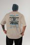Poseidon 2 Mythology Back Printed Beige Oversize T-Shirt Men Women Cotton Crew Neck Tshirt - 2