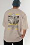 Socrates Mythology Back Printed Beige Oversize T-Shirt Men Women Cotton Crew Neck Tshirt - 6