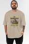 Akhilleus 1 Mythology Front Printed Beige Oversize T-Shirt Men Women Cotton Crew Neck Tshirt - 2