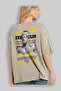 Zeus 3 Mythology Back Printed Beige Oversize T-Shirt Men Women Cotton Crew Neck Tshirt - 3