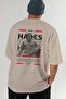 Hades 3 Mythology Back Printed Beige Oversize T-Shirt Men Women Cotton Crew Neck Tshirt - 6