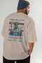 Poseidon 1 Mythology Back Printed Beige Oversize T-Shirt Men Women Cotton Crew Neck Tshirt - 7