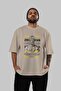 Zeus 4 Mythology Front Printed Beige Oversize T-Shirt Men Women Cotton Crew Neck Tshirt - 5