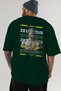 Zeus 4 Mythology Back Printed Green Oversize T-Shirt Men Women Cotton Crew Neck Tshirt - 6