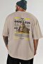 Akhilleus 1 Mythology Back Printed Beige Oversize T-Shirt Men Women Cotton Crew Neck Tshirt - 5