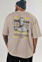 Zeus 3 Mythology Back Printed Beige Oversize T-Shirt Men Women Cotton Crew Neck Tshirt - 5