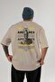 Ares 1 Mythology Back Printed Beige Oversize T-Shirt Men Women Cotton Crew Neck Tshirt - 2