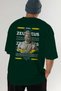 Zeus 4 Mythology Back Printed Green Oversize T-Shirt Men Women Cotton Crew Neck Tshirt - 7