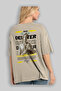Demeter 2 Mythology Back Printed Beige Oversize T-Shirt Men Women Cotton Crew Neck Tshirt - 3