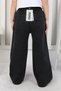 Girl's Black Star Embroidered Wide Leg Jeans with Elastic Waist - 4