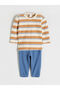 Timeless Clothing & Timeless Choices Zero Roba Collar Long Sleeve Striped Baby Boy T-Shirt and E... - 2