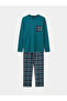 Standard Pattern Plaid Men's Pajama Set - 5