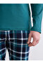 Standard Pattern Plaid Men's Pajama Set - 3