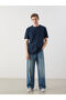 Esvab • Modern & Distinctive Zero Roba Collar Short Sleeve Men's Textured T-Shirt - 3