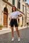 Women's Black High Waist Premium Diver Fabric Buttoned Zipper Detailed Shorts Leggings - 2