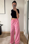 Glow Pink Cyrstal Detail Glittery Loose Fit Cool Sweatpants - 2