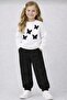 Girl's Butterfly Black-White Tracksuit Set