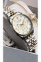 Women's Wristwatch with Stones Inside, Two-Tone + Bracelet as a Gift - 7