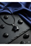 Navy Blue Star Stone Star Cut Leather Cord Necklace - 2