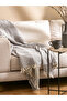 Gray Tasseled Tv Blanket 130X170 cm