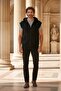 Hooded Kangaroo Pocket Zippered Oversize Sleeveless Black Vest Unisex - 2