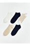 Ecru Patterned Women's Booties Socks 5-Piece