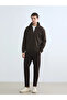 Brown Mock Neck Men's Thick Sweatshirt - 2