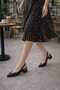 Women's Pointed Toe Open Back Brown Heeled Casual Shoes - 2