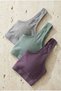 Set of 3 Large Size Padded Ribbed Ribbed Bustier Thick Straps Oversized Half Tank Top Bras - 8