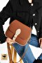 Navy Blue 4-Pocket Flap Bag with Webbing Straps, Zipper and Snap Closure, Handbag and Shoulder Bag